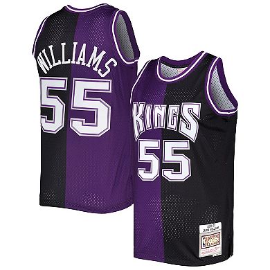 Men's Mitchell & Ness Jason Williams Purple/Black Sacramento Kings Hardwood Classics 2000-01 Split Swingman Jersey