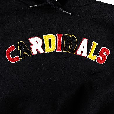 Women's The Wild Collective Black Arizona Cardinals Cropped Pullover Hoodie