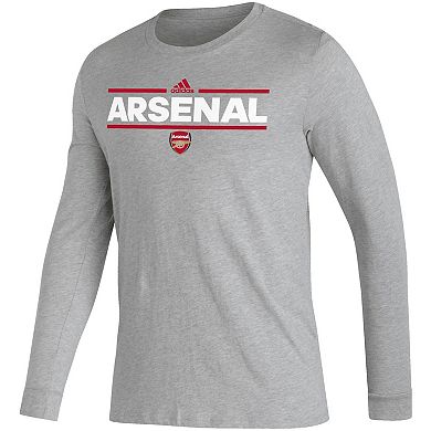 Men's adidas Heather Gray Arsenal AEROREADY Dassler Long Sleeve T-Shirt