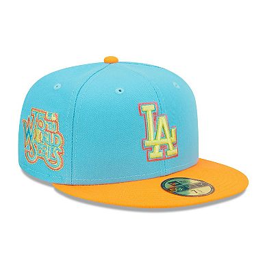 Men's New Era Blue/Orange Los Angeles Dodgers 1978 World Series Vice Highlighter 59FIFTY Fitted Hat