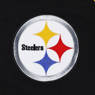 Men's G-III Sports by Carl Banks Black Pittsburgh Steelers Defender Raglan Full-Zip Hoodie Varsity Jacket