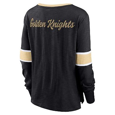 Women's Fanatics Branded Black Vegas Golden Knights Effervescent Exclusive Lace-Up Long Sleeve T-Shirt