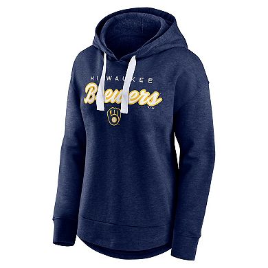 Women's Fanatics Branded Heather Navy Milwaukee Brewers Set to Fly Pullover Hoodie