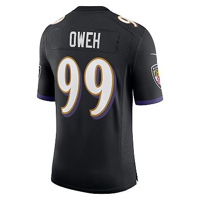 Men's Nike Odafe Oweh Black Baltimore Ravens Vapor Limited Jersey