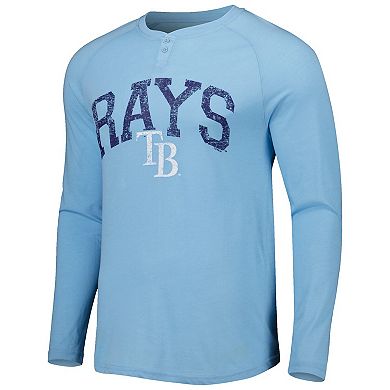 Men's Concepts Sport Light Blue Tampa Bay Rays Inertia Raglan Long Sleeve Henley T-Shirt