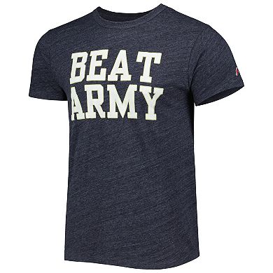Men's League Collegiate Wear Heather Navy Navy Midshipmen Local Victory Falls Tri-Blend T-Shirt