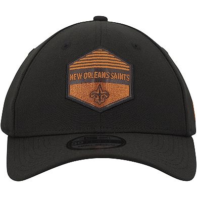 Men's New Era Black New Orleans Saints Gulch 39THIRTY Flex Hat