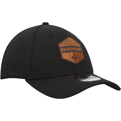 Men's New Era Black New Orleans Saints Gulch 39THIRTY Flex Hat