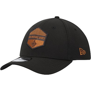 Men's New Era Black New Orleans Saints Gulch 39THIRTY Flex Hat