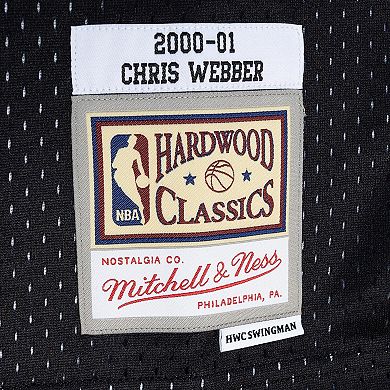 Men's Mitchell & Ness Chris Webber Purple/Black Sacramento Kings Hardwood Classics 2000-01 Split Swingman Jersey