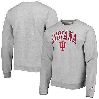 Men's League Collegiate Wear Gray Indiana Hoosiers 1965 Arch Essential Fleece Pullover Sweatshirt