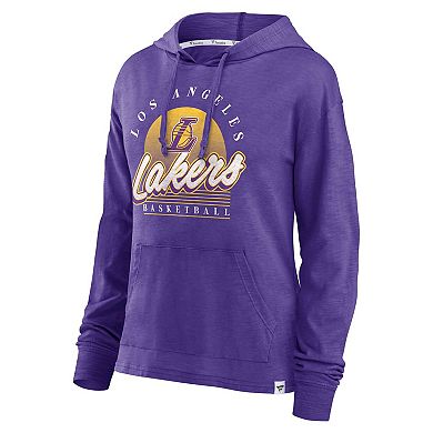 Women's Fanatics Branded Purple Los Angeles Lakers Full Steam Slub Hoodie T-Shirt