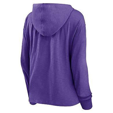 Women's Fanatics Branded Purple Los Angeles Lakers Full Steam Slub Hoodie T-Shirt