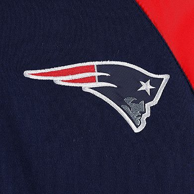 Men's G-III Sports by Carl Banks Navy New England Patriots Defender Raglan Full-Zip Hoodie Varsity Jacket