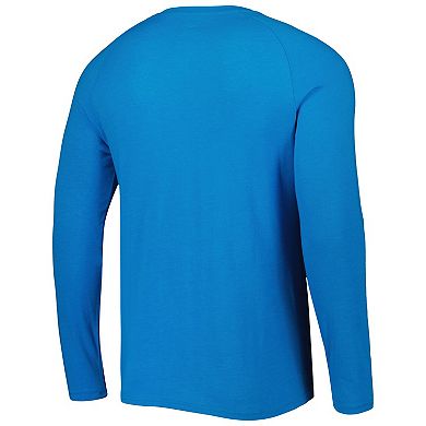 Men's Concepts Sport Blue Miami Marlins Inertia Raglan Long Sleeve Henley T-Shirt