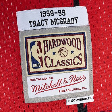 Men's Mitchell & Ness Tracy McGrady Purple/Red Toronto Raptors Hardwood Classics 1998/99 Split Swingman Jersey