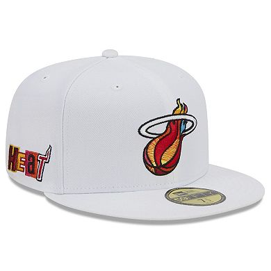 Men's New Era  White Miami Heat 2022/23 City Edition Alternate Logo 59FIFTY Fitted Hat