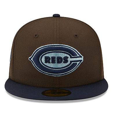 Men's New Era Brown/Navy Cincinnati Reds  1938 MLB All-Star Game Walnut 9FIFTY Fitted Hat