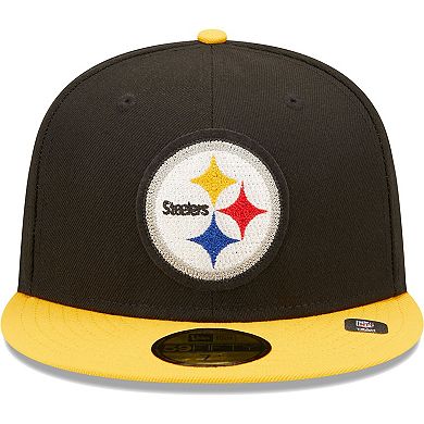 Men's New Era Black/Gold Pittsburgh Steelers Super Bowl XLIII Letterman 59FIFTY Fitted Hat