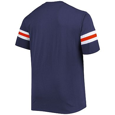 Men's Navy New England Patriots Big & Tall Arm Stripe T-Shirt