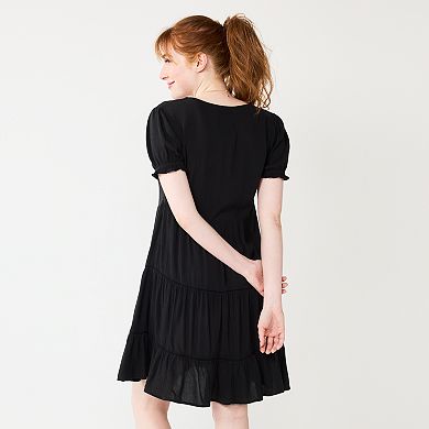 Juniors' SO® Tiered Lace Trim Dress