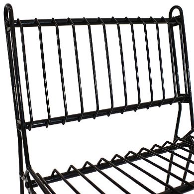 Sunnydaze Indoor/Outdoor Steel Wire Bar-Height Chairs - Black - Set of 2