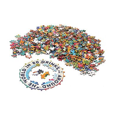 Professor Puzzle USA 1000-Piece Around the World in 80 Drinks Circular Jigsaw Puzzle