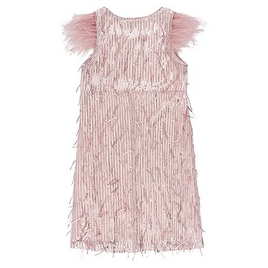 Girls 4-16 Speechless Sequin Dress with Feathers