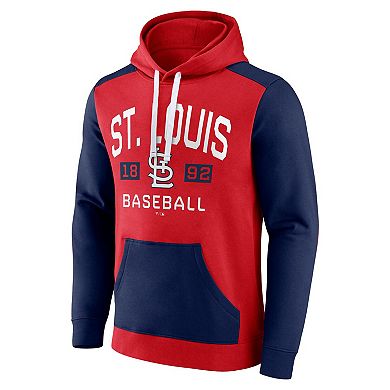 Men's Fanatics Branded Red/Navy St. Louis Cardinals Chip In Team Pullover Hoodie