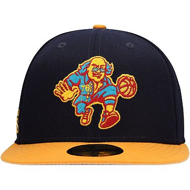 Men's New Era Navy/Gold Philadelphia 76ers Midnight 59FIFTY Fitted Hat