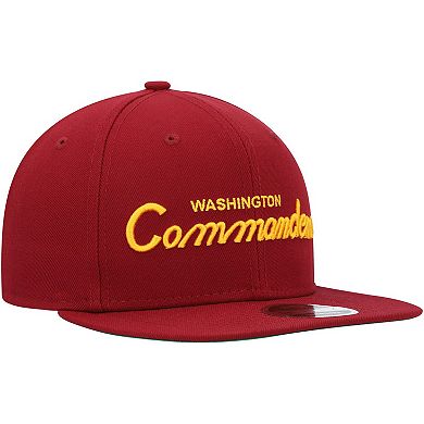 Men's New Era Burgundy Washington Commanders ScriptÂ Original Fit 9FIFTY Snapback Hat