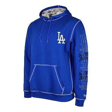 Men's New Era Royal Los Angeles Dodgers Team Split Pullover Hoodie