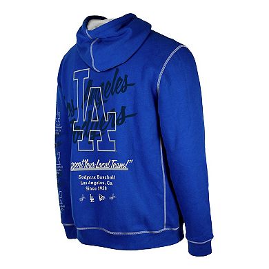 Men's New Era Royal Los Angeles Dodgers Team Split Pullover Hoodie