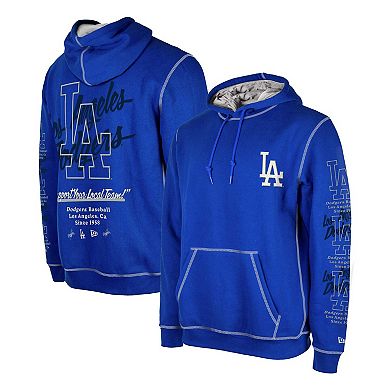 Men's New Era Royal Los Angeles Dodgers Team Split Pullover Hoodie