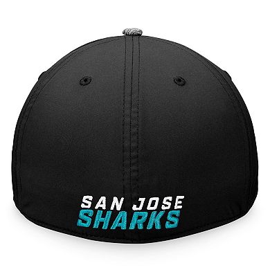 Men's Fanatics Branded Gray/Black San Jose Sharks Defender Flex Hat