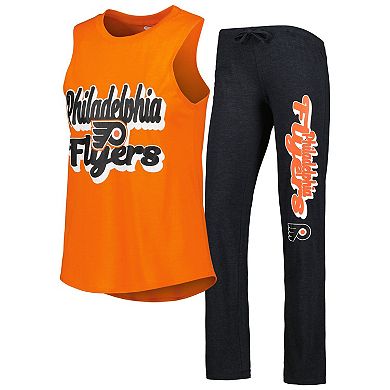 Women's Concepts Sport Orange/Black Philadelphia Flyers Meter Muscle Tank Top & Pants Sleep Set