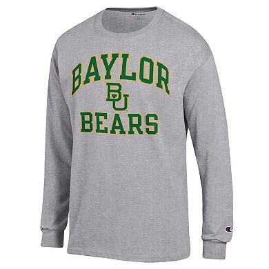 Men's Champion Heather Gray Baylor Bears High Motor Long Sleeve T-Shirt
