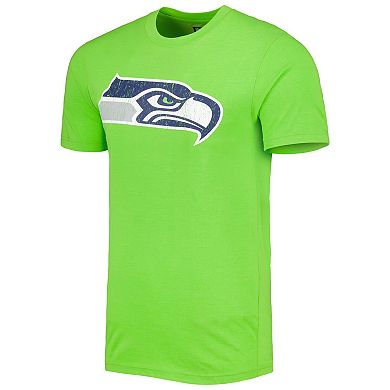 Men's Concepts Sport Charcoal/Neon Green Seattle Seahawks Meter T-Shirt & Shorts Sleep Set