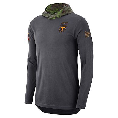 Men's Nike Anthracite Tennessee Volunteers Military Long Sleeve Hoodie T-Shirt