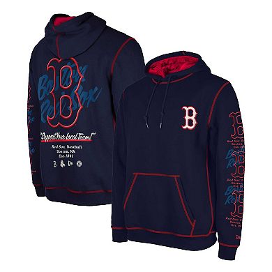 Men's New Era Navy Boston Red Sox Team Split Pullover Hoodie