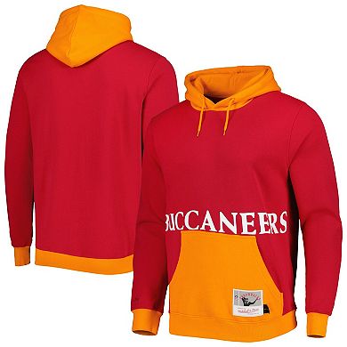 Men's Mitchell & Ness Red Tampa Bay Buccaneers Big Face 5.0 Pullover Hoodie
