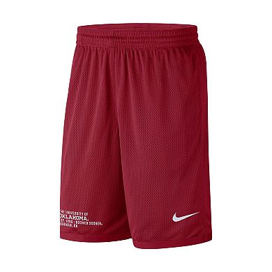 Men's Nike Crimson Oklahoma Sooners Performance Mesh Shorts