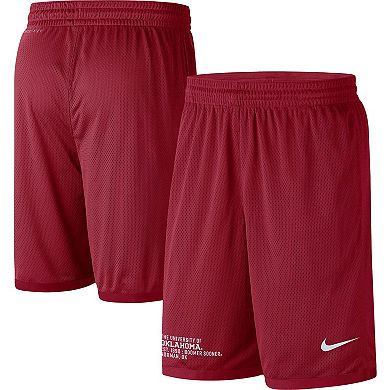 Men's Nike Crimson Oklahoma Sooners Performance Mesh Shorts