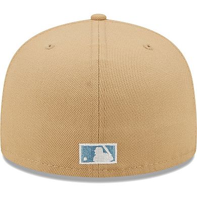 Men's New Era Tan Chicago White Sox 75th Anniversary of Comiskey Park Sky Blue Undervisor 59FIFTY Fitted Hat