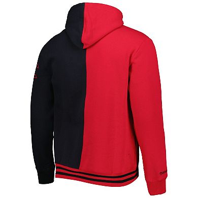 Men's Mitchell & Ness Red/Black Portland Trail Blazers Hardwood Classics Split Pullover Hoodie