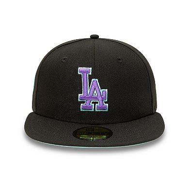 Men's New Era Black Los Angeles Dodgers 1980 MLB All-Star Game Black Light 59FIFTY Fitted Hat