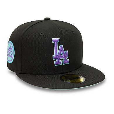 Men's New Era Black Los Angeles Dodgers 1980 MLB All-Star Game Black Light 59FIFTY Fitted Hat