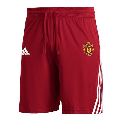 Men's adidas Red Manchester United Club Crest Three-Stripe AEROREADY Shorts