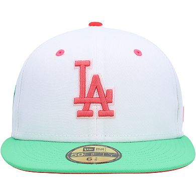 Men's New Era White/Green Los Angeles Dodgers  Watermelon Lolli 59FIFTY Fitted Hat