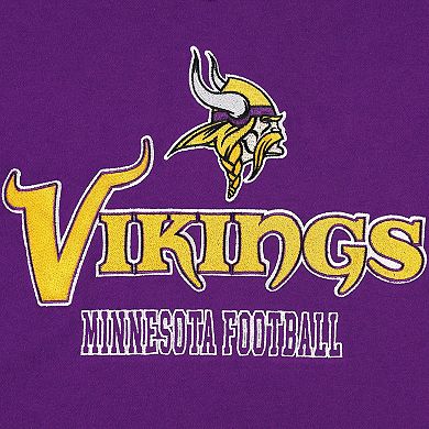 Women's The Wild Collective Purple Minnesota Vikings Vintage Pullover V-Neck Sweatshirt